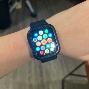 Apple Watch Series 5 44mm with Rugged Amor Black Protective case/band